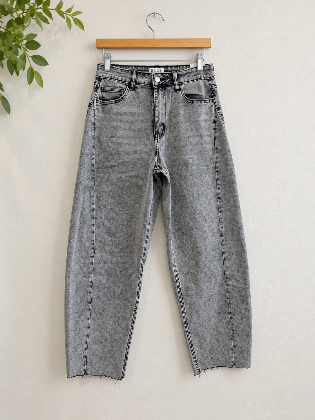 Grey Wash Barrel Denim