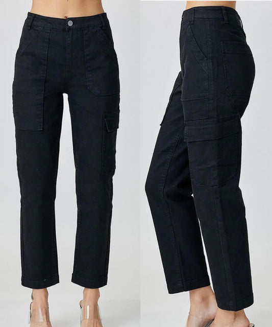 RISEN HIGH RISE CARGO BOYFRIEND JEANS