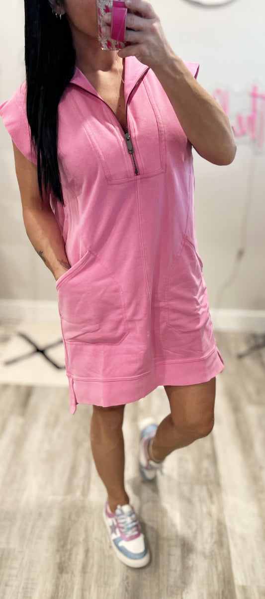 Sporty Zip Mini Dress