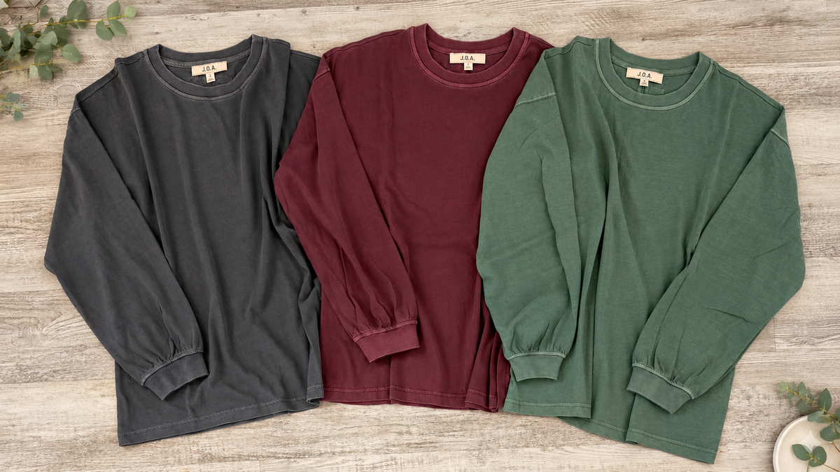 Pigment wash Crewneck Long sleeve Tee