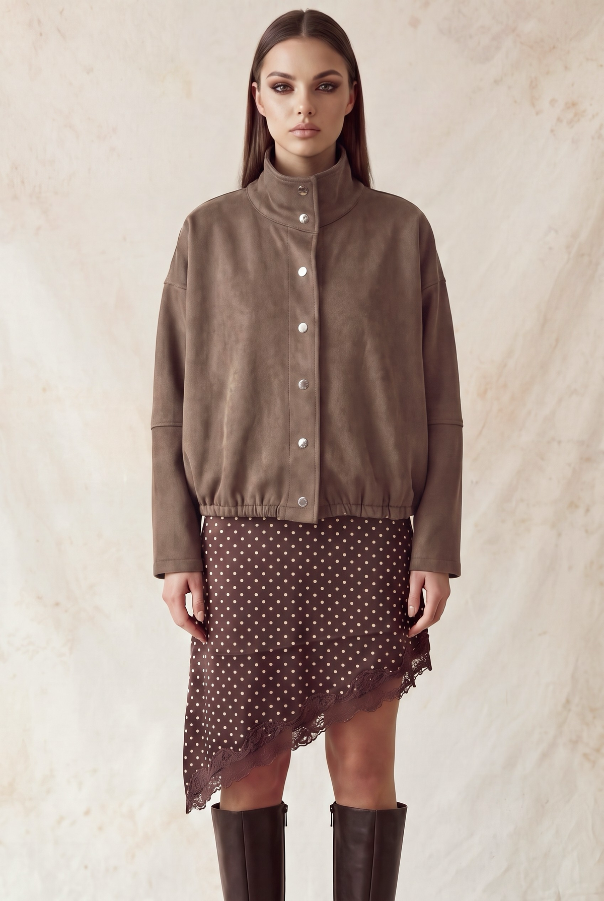 Suede Boxy Fit Jacket