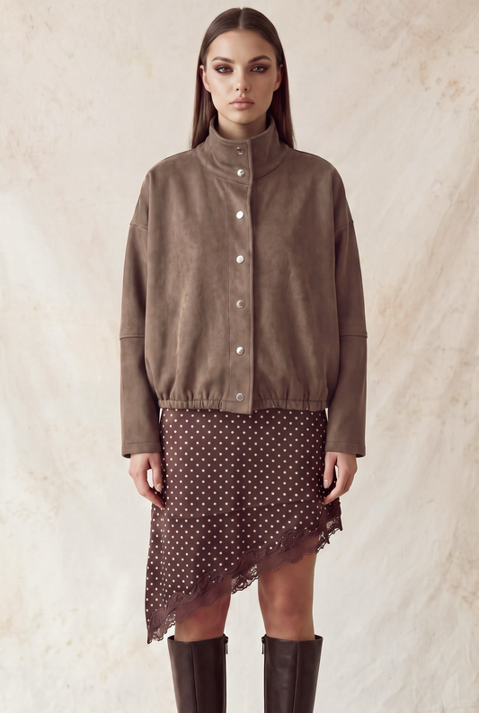 Suede Boxy Fit Jacket