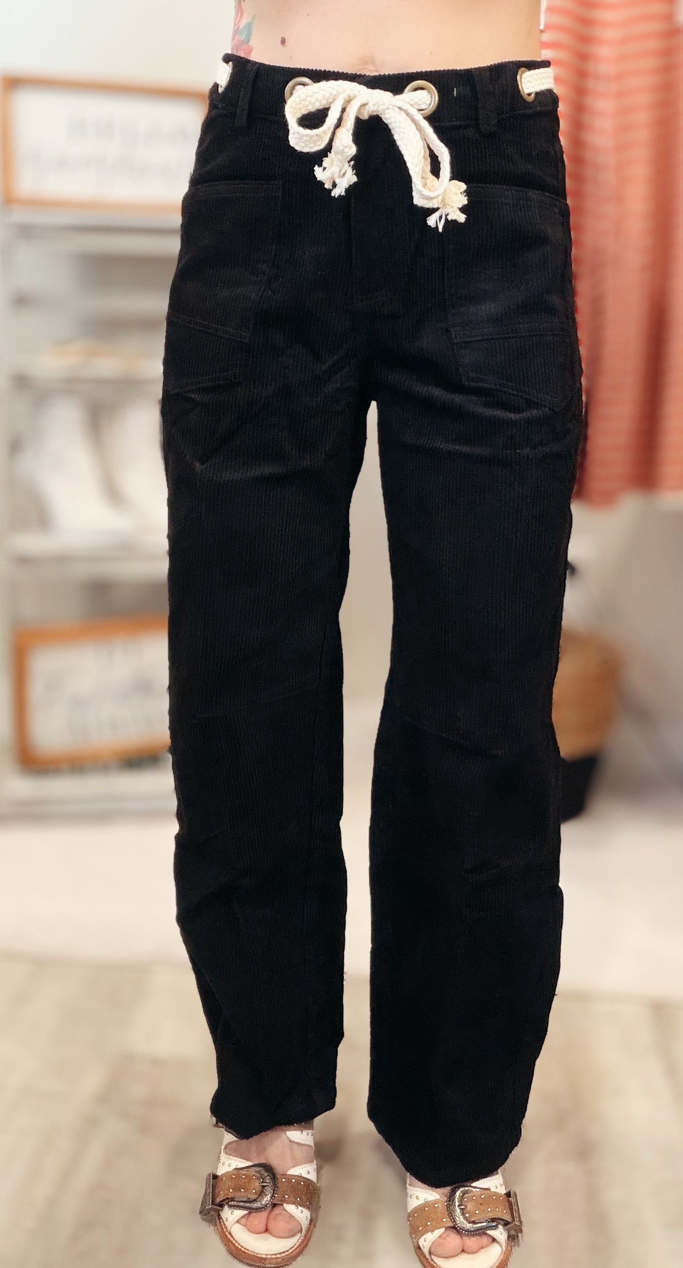 Corduroy Rope Tie Pants