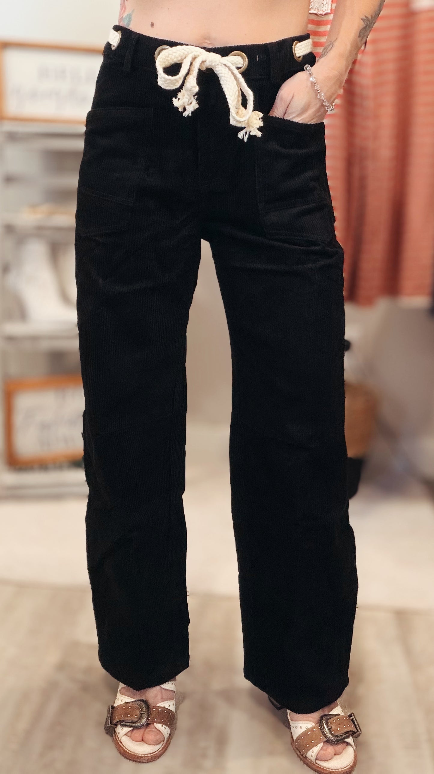 Corduroy Rope Tie Pants