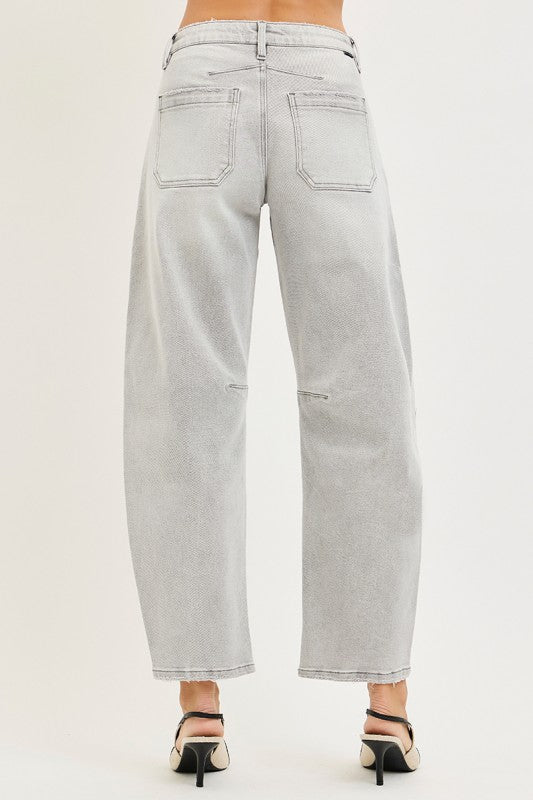 Risen Grey Barrel Denim