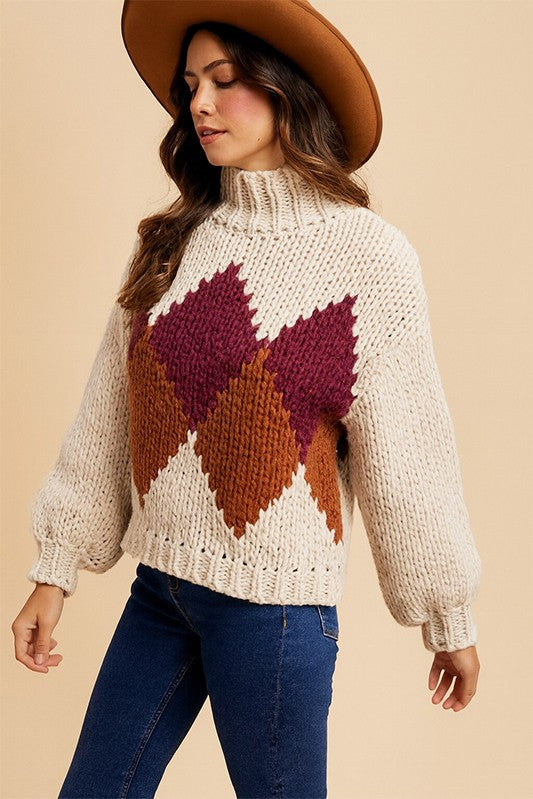Knit Argyle Sweater