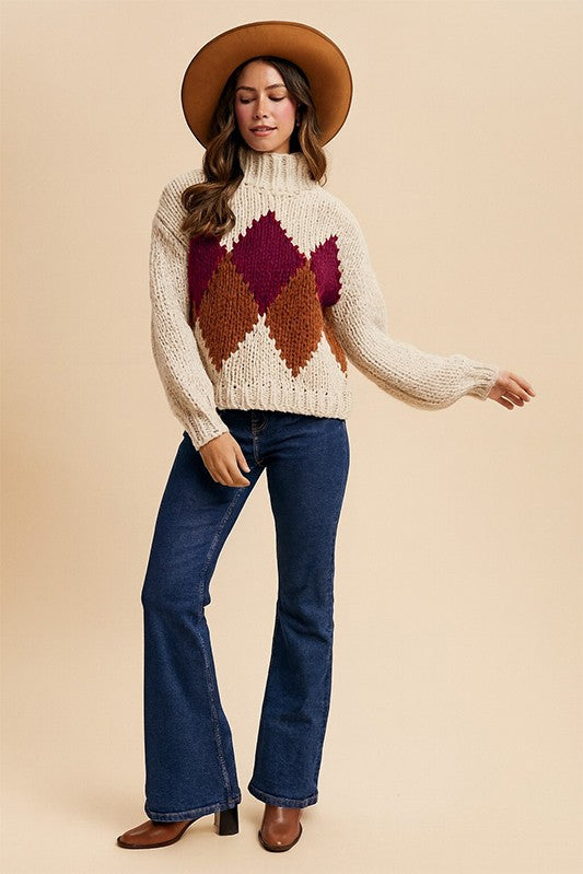 Knit Argyle Sweater
