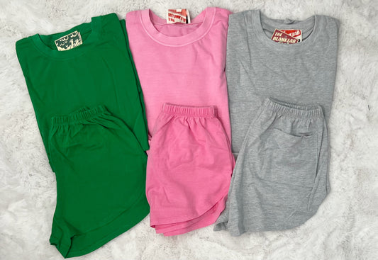 Organic Cotton Washed Shorts and Tee Set