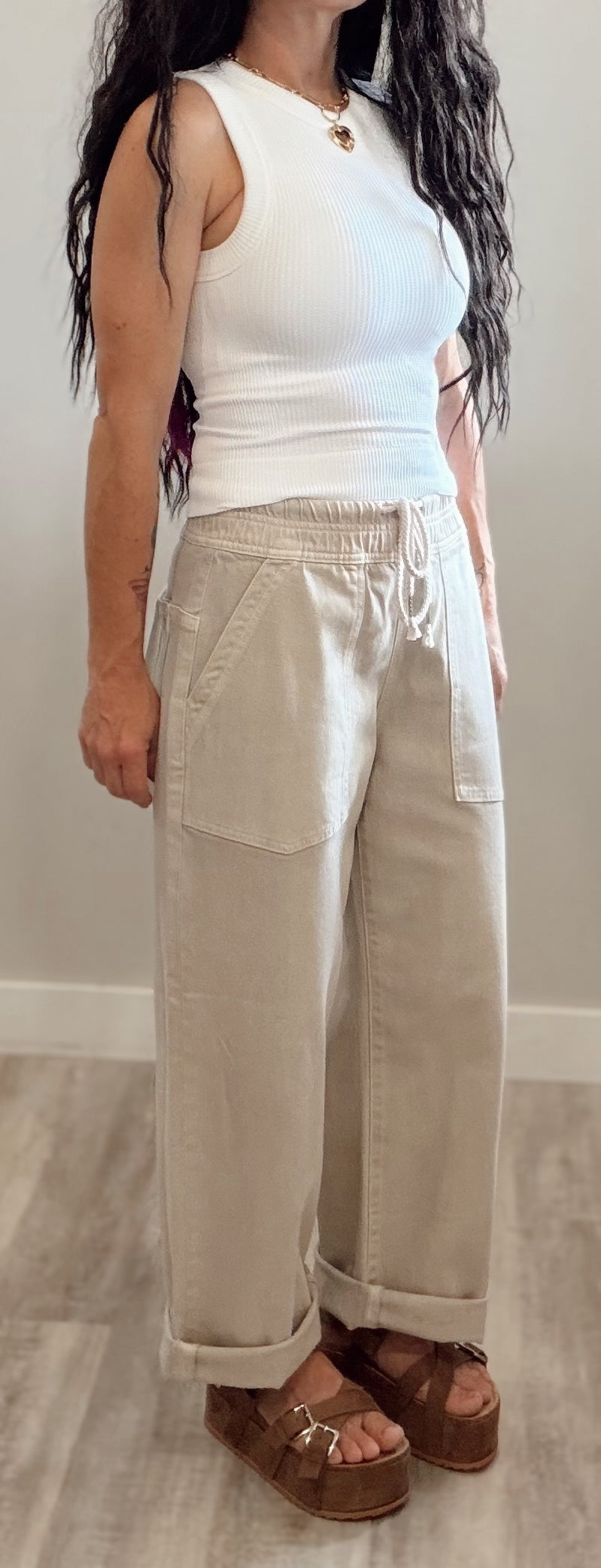 Risen Stretch Waist Trouser Pants