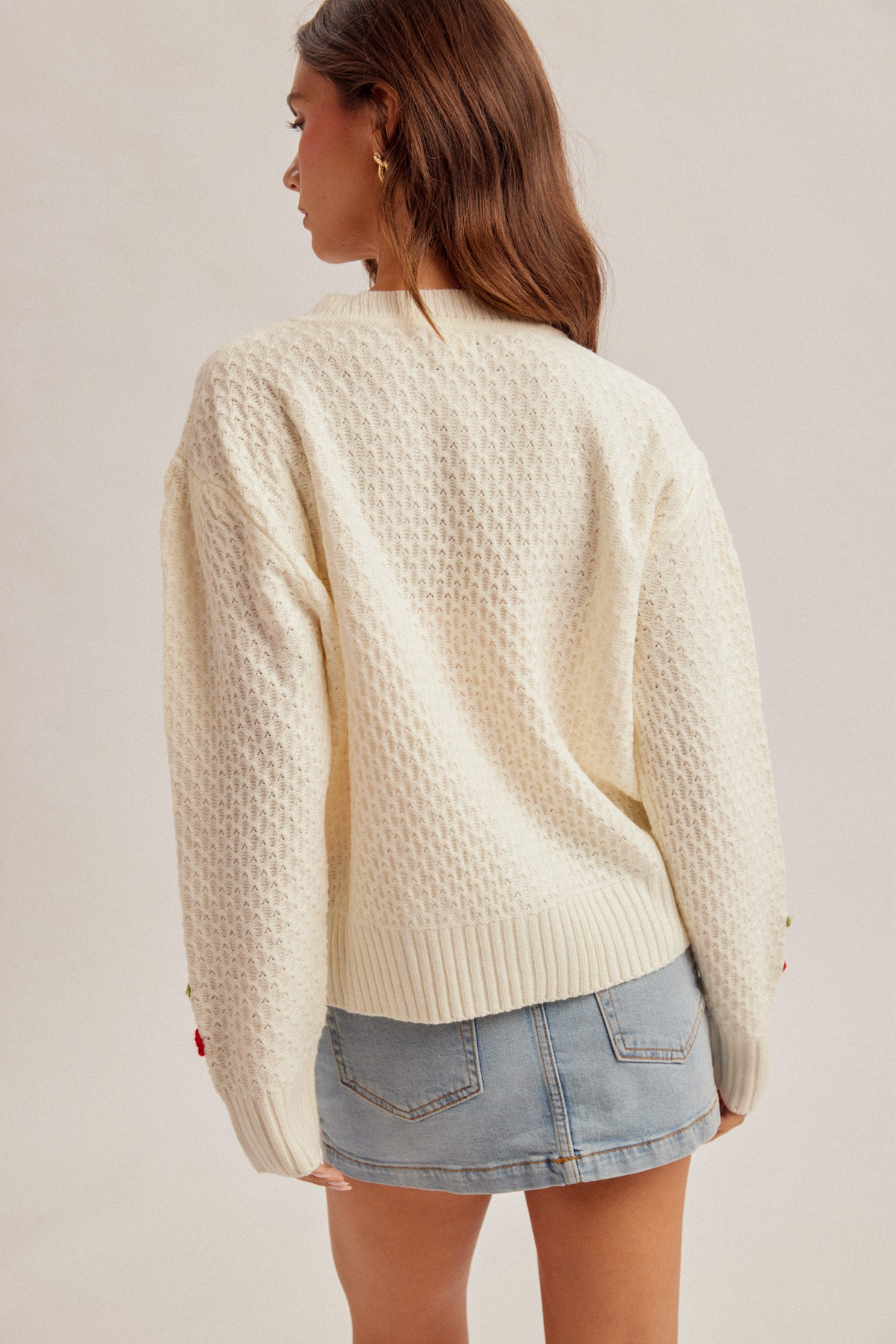 Cherry Knit Sweater Cardigan ￼