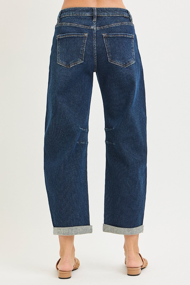 Risen Textured Dark Barrel Denim