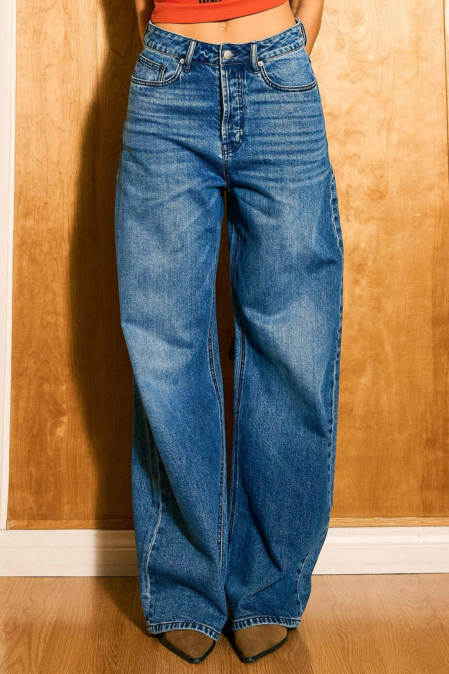 Classic Wide Leg Denim Jeans