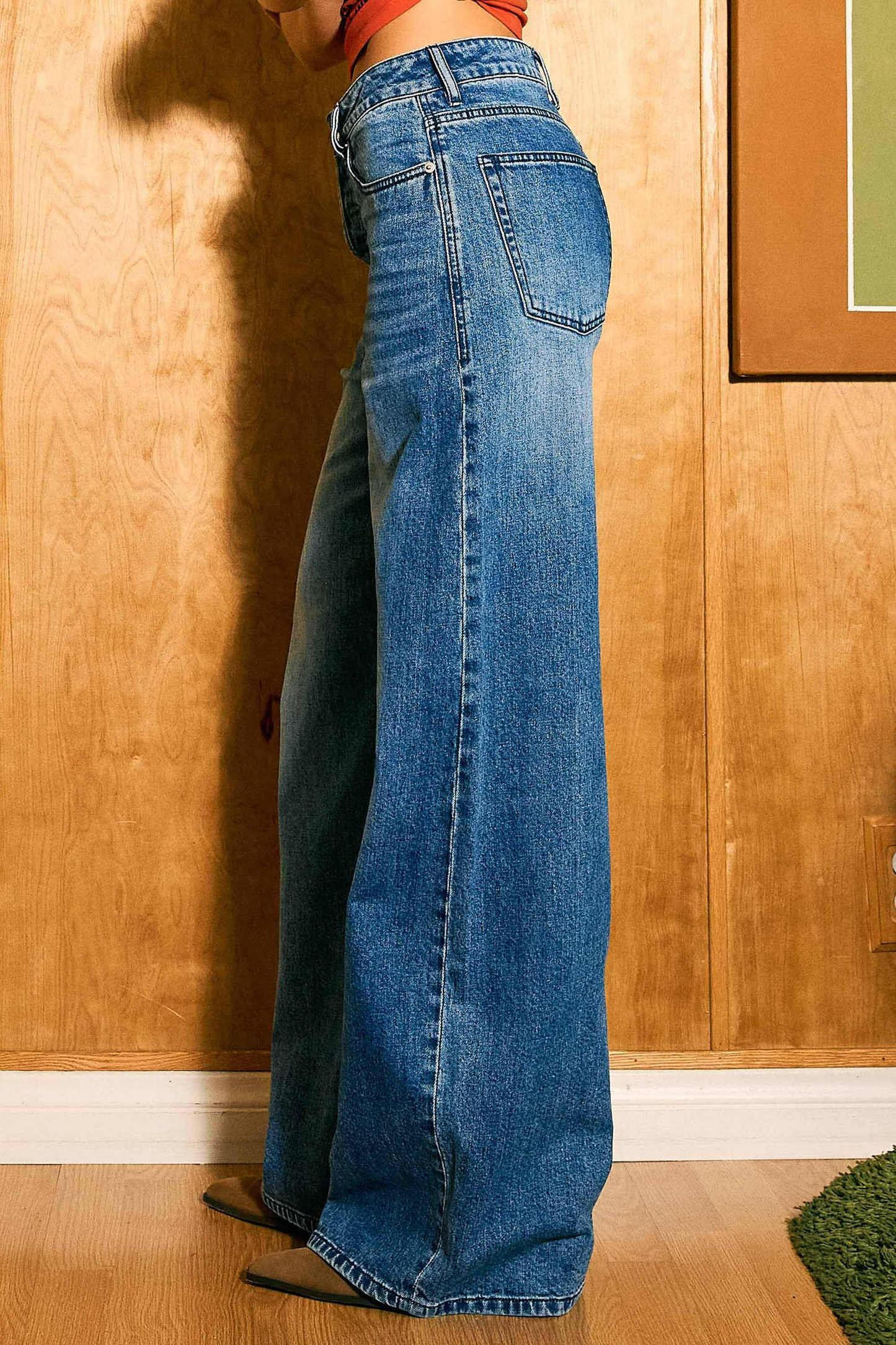 Classic Wide Leg Denim Jeans
