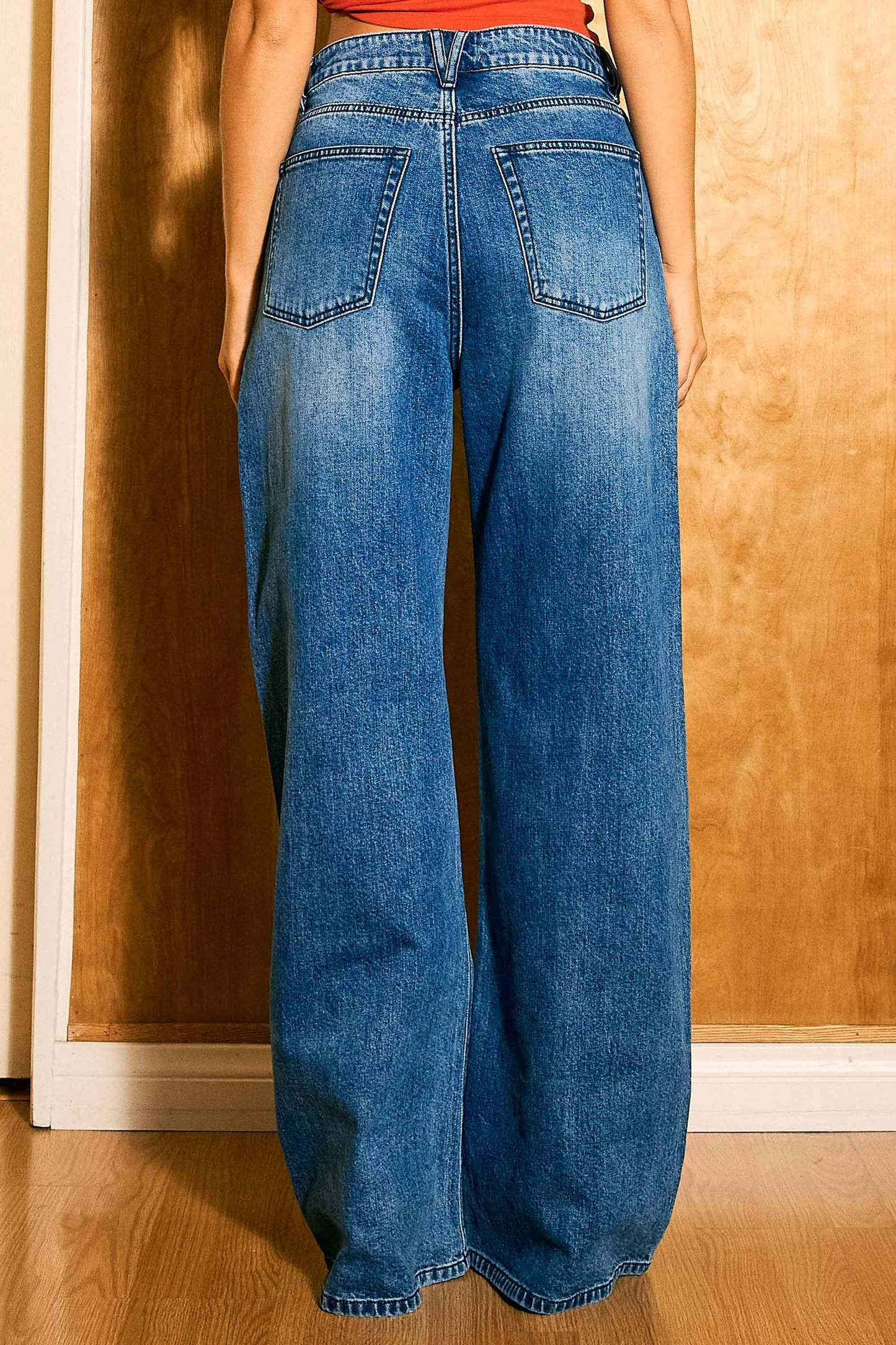 Classic Wide Leg Denim Jeans