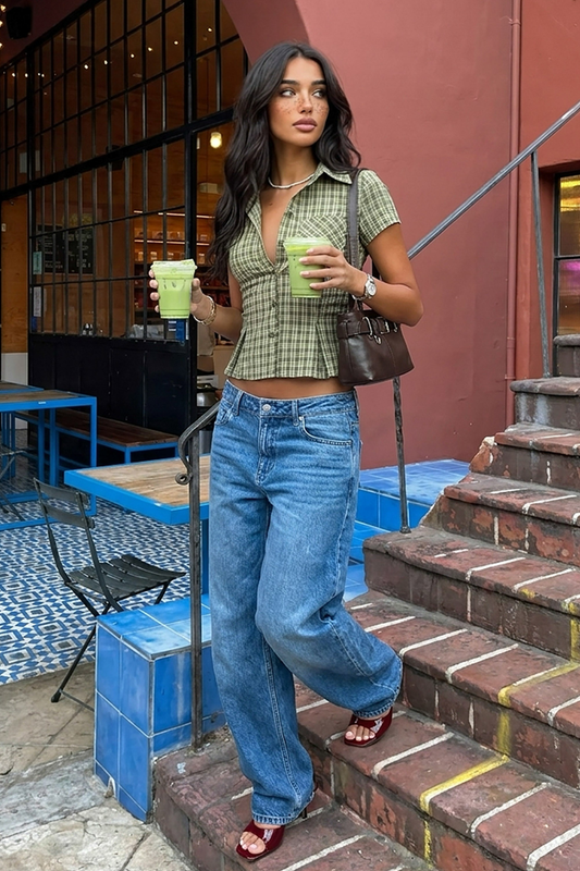 Classic Wide Leg Denim Jeans