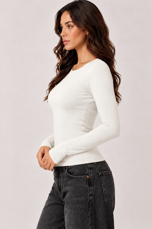 Basic Solid Long Sleeve Tops