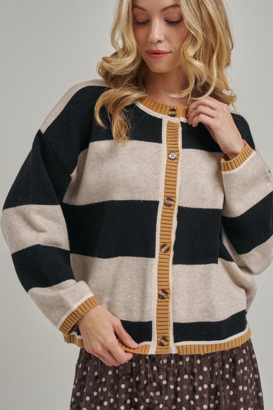 Striped Cardigan Sweater