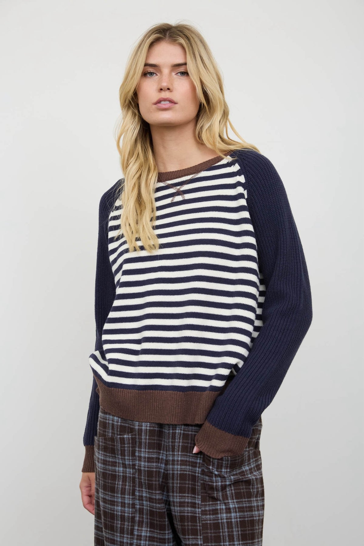 Stripe Raglan Sweater Top