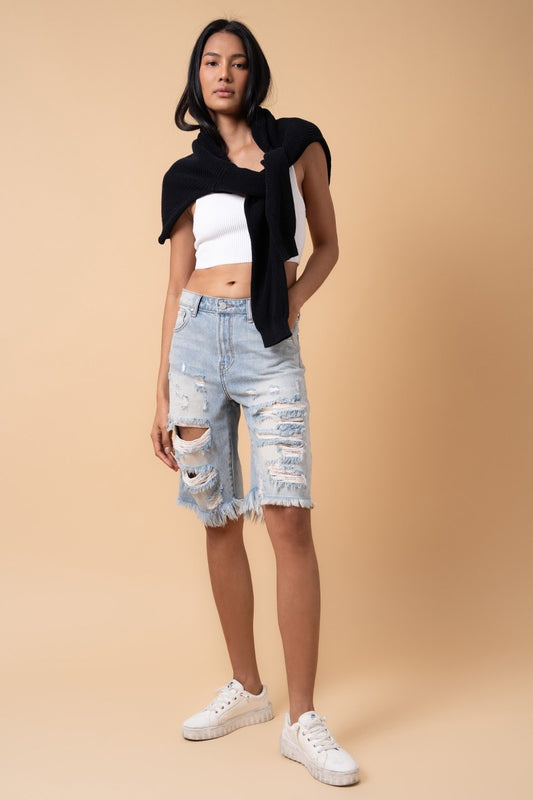 Destroyed Bermuda Shorts