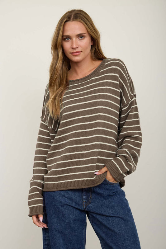 Drop Shoulder Knit Sweater