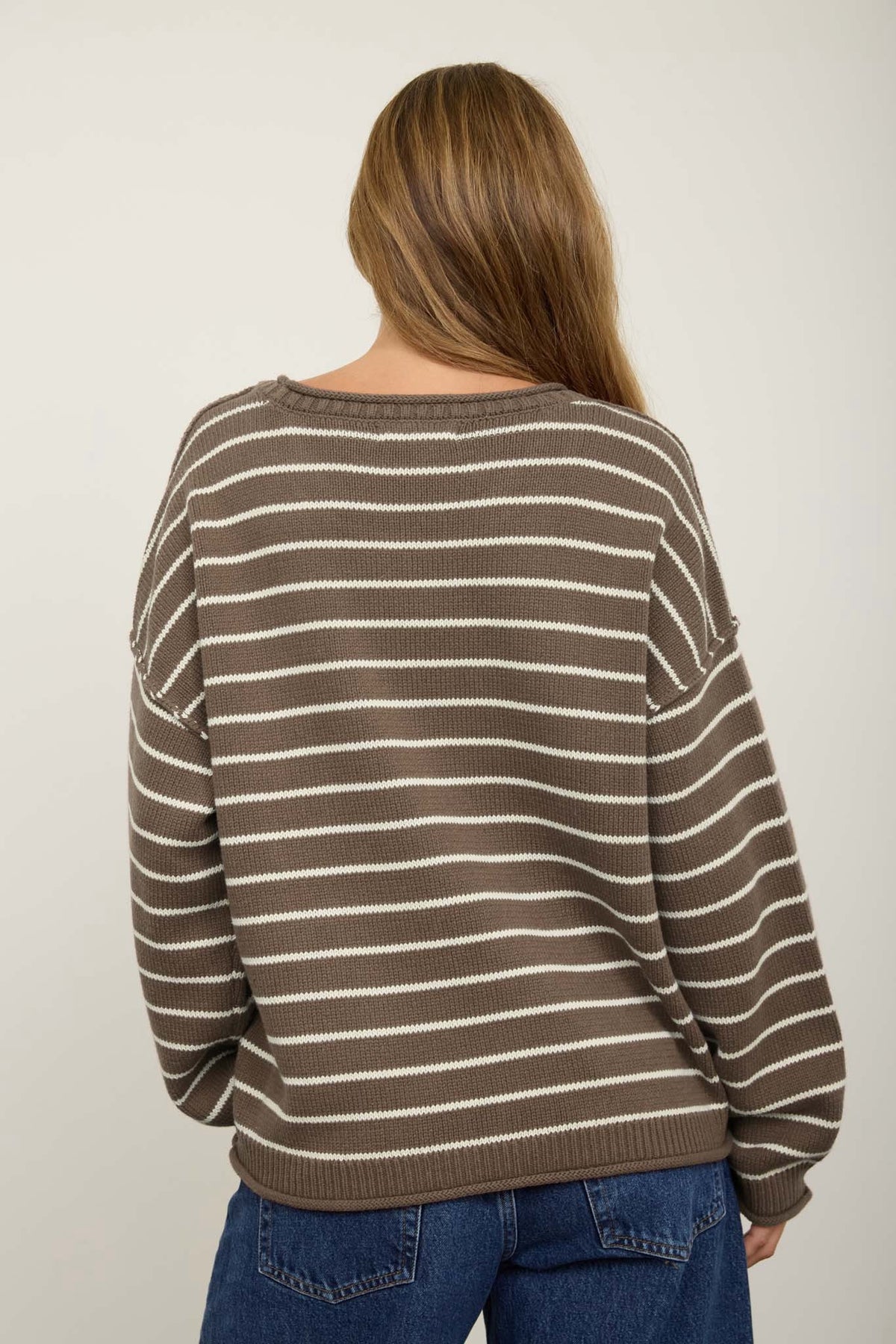 Drop Shoulder Knit Sweater