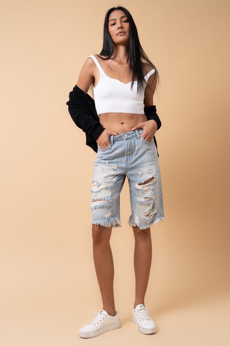 Destroyed Bermuda Shorts