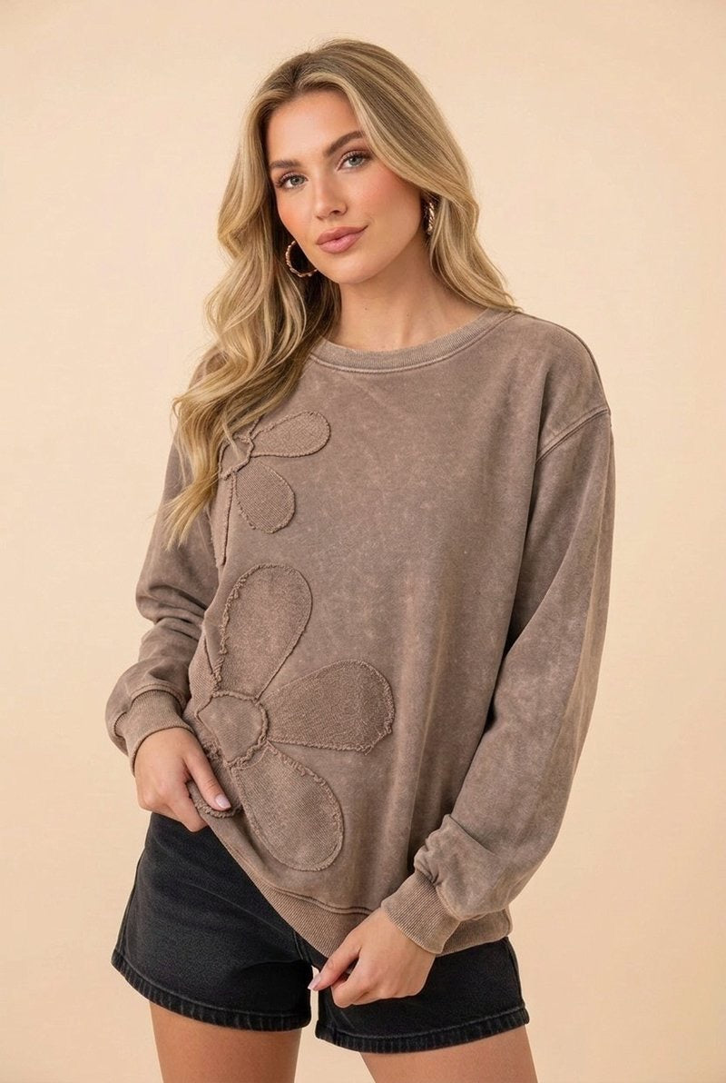 Floral Washed Sweatshirt