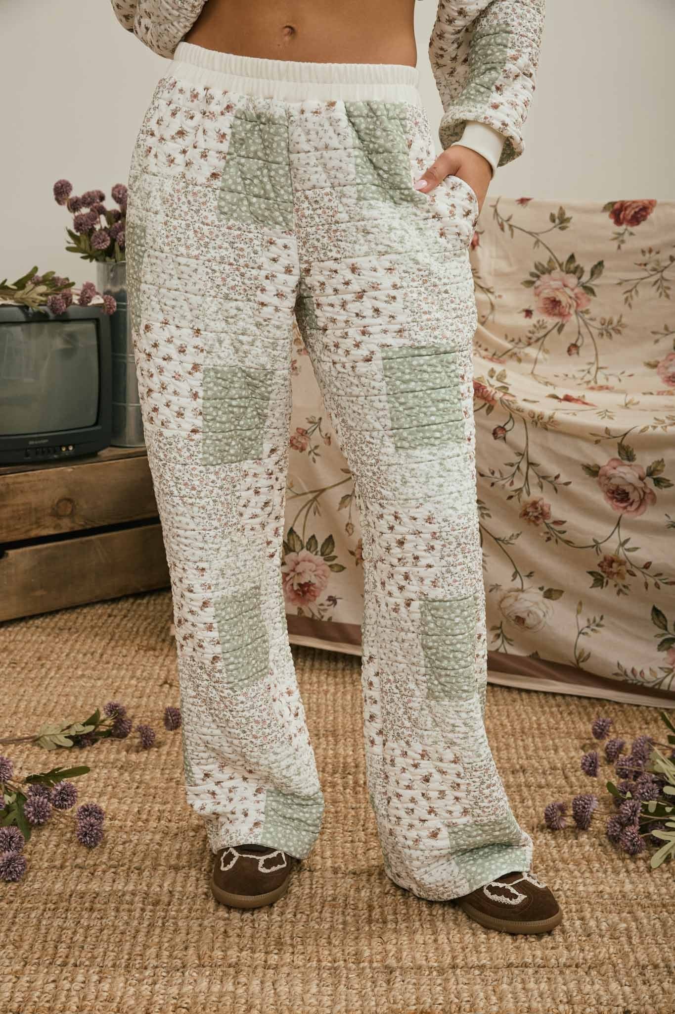 Quilted Floral Lounge Set