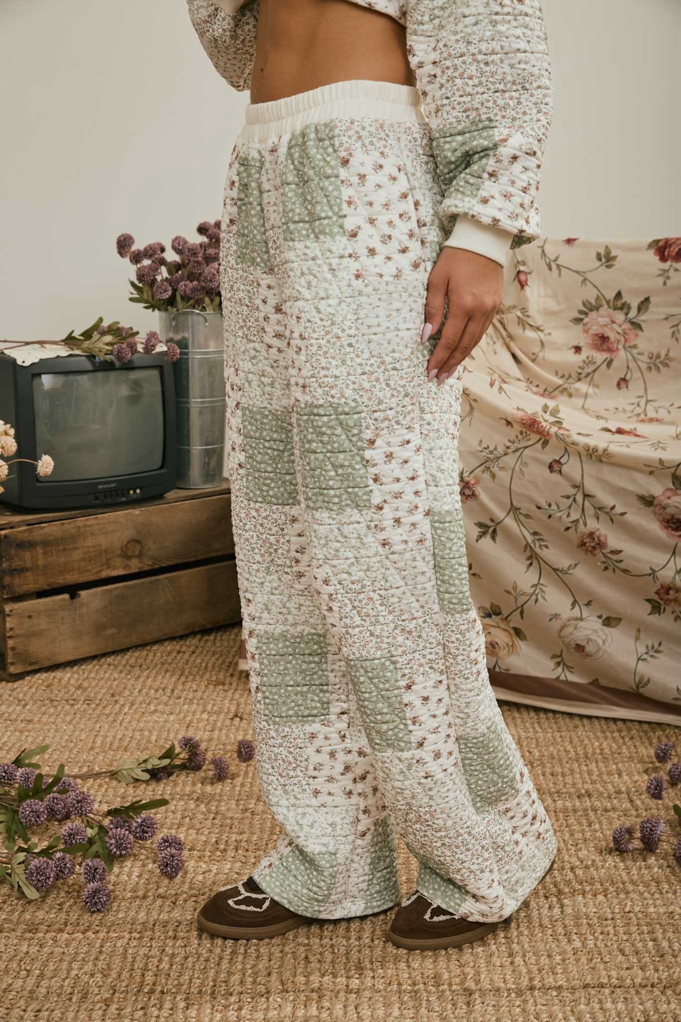 Quilted Floral Lounge Set