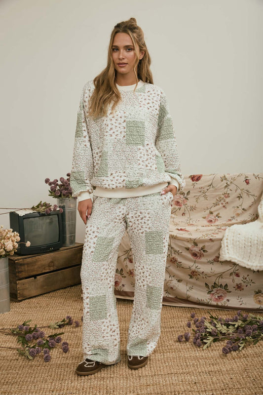 Quilted Floral Lounge Set