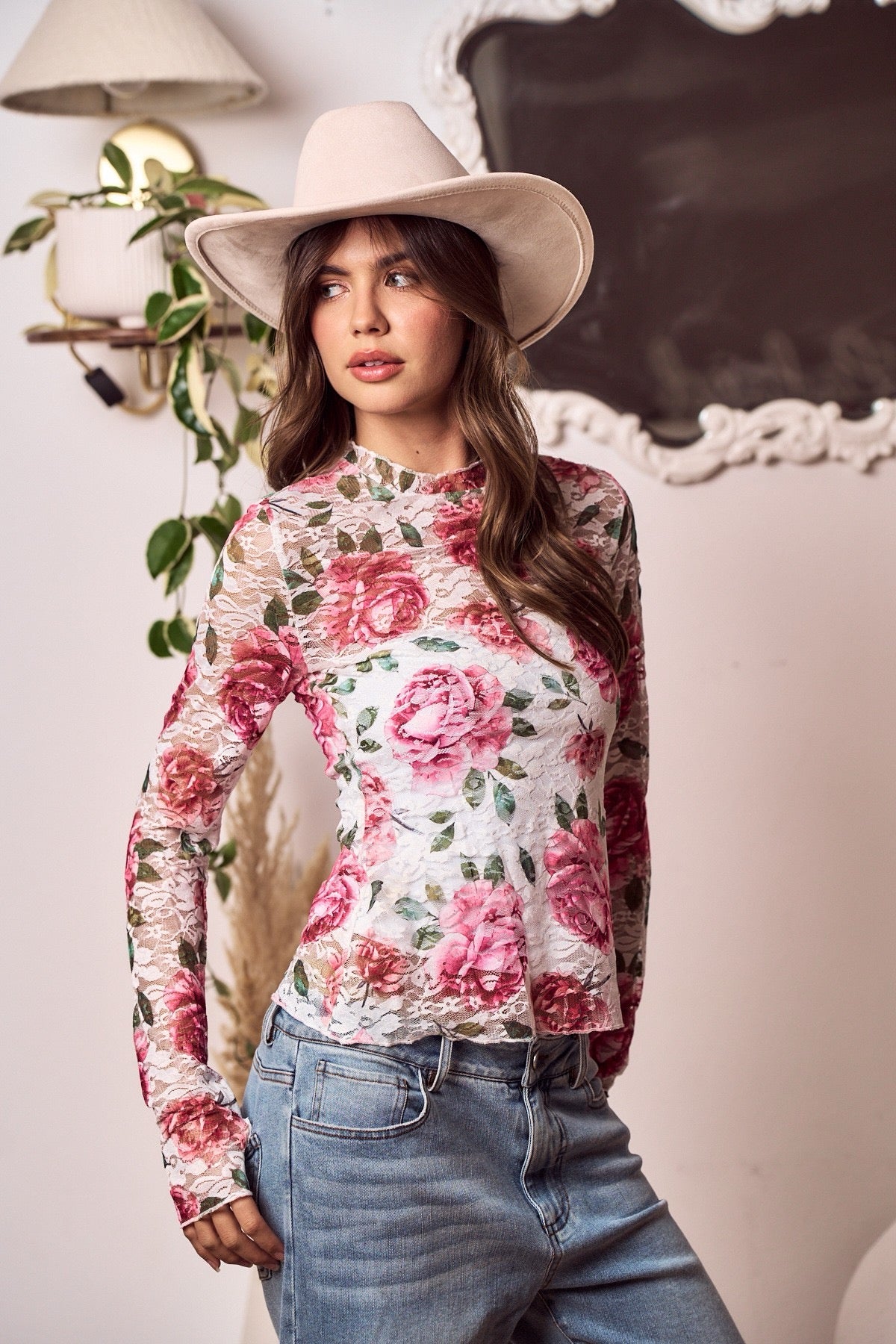 Vintage Rose Lace Top