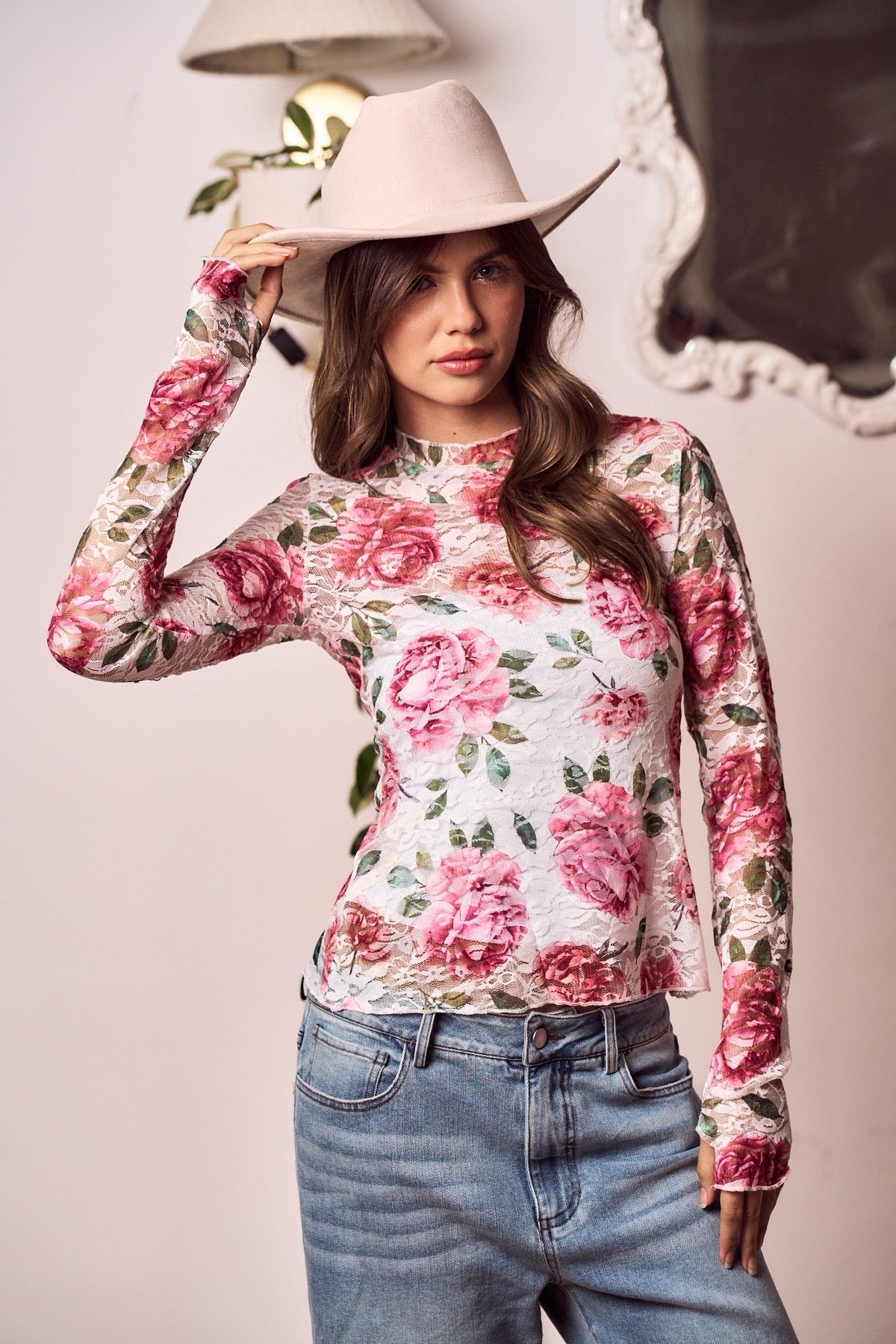 Vintage Rose Lace Top
