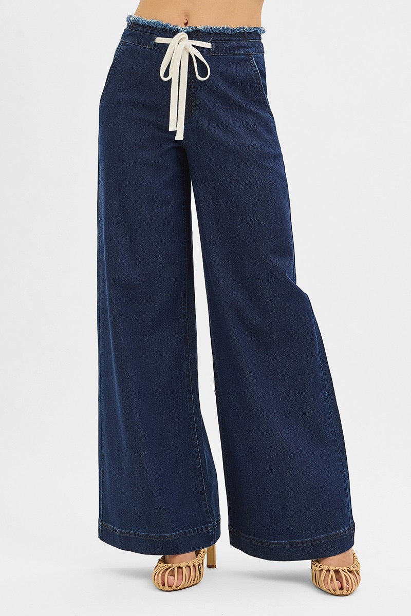 Risen Wide Leg Drawstring Pants