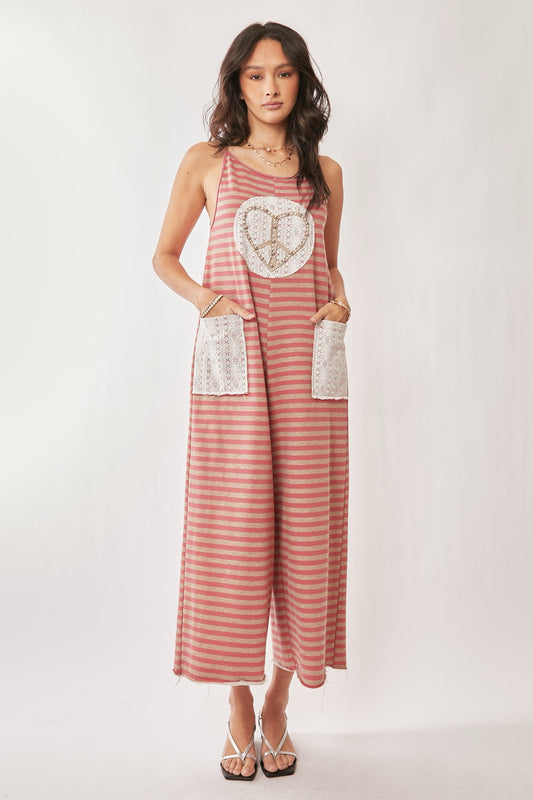 Striped French Terry Jumpsuit