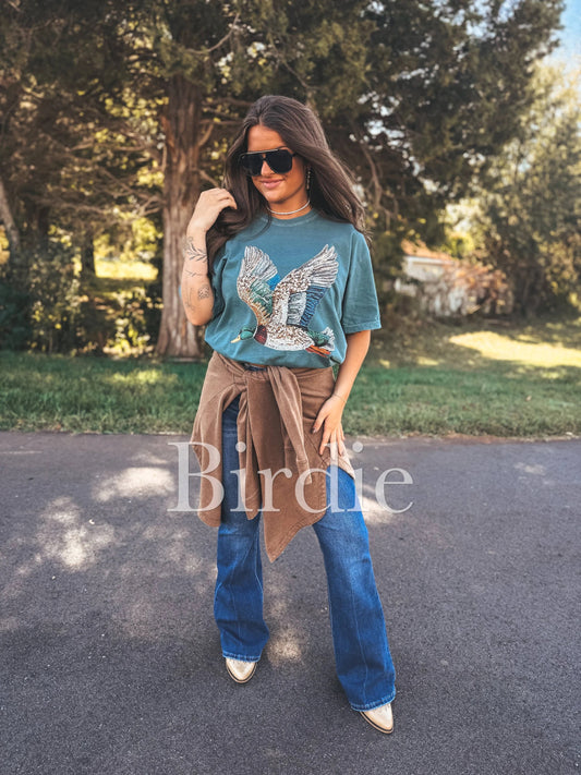 Duck Faux Rhinestone Graphic Tee