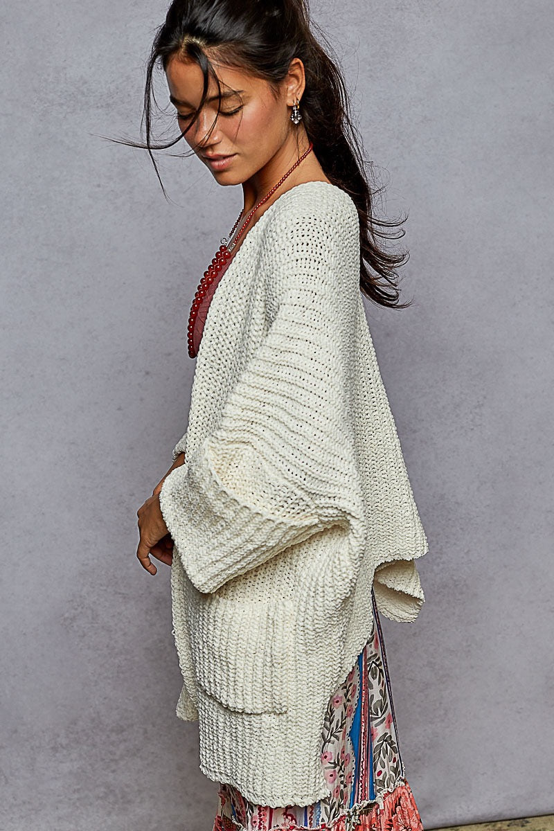 POL Slouchy Cream Knit Cardigan