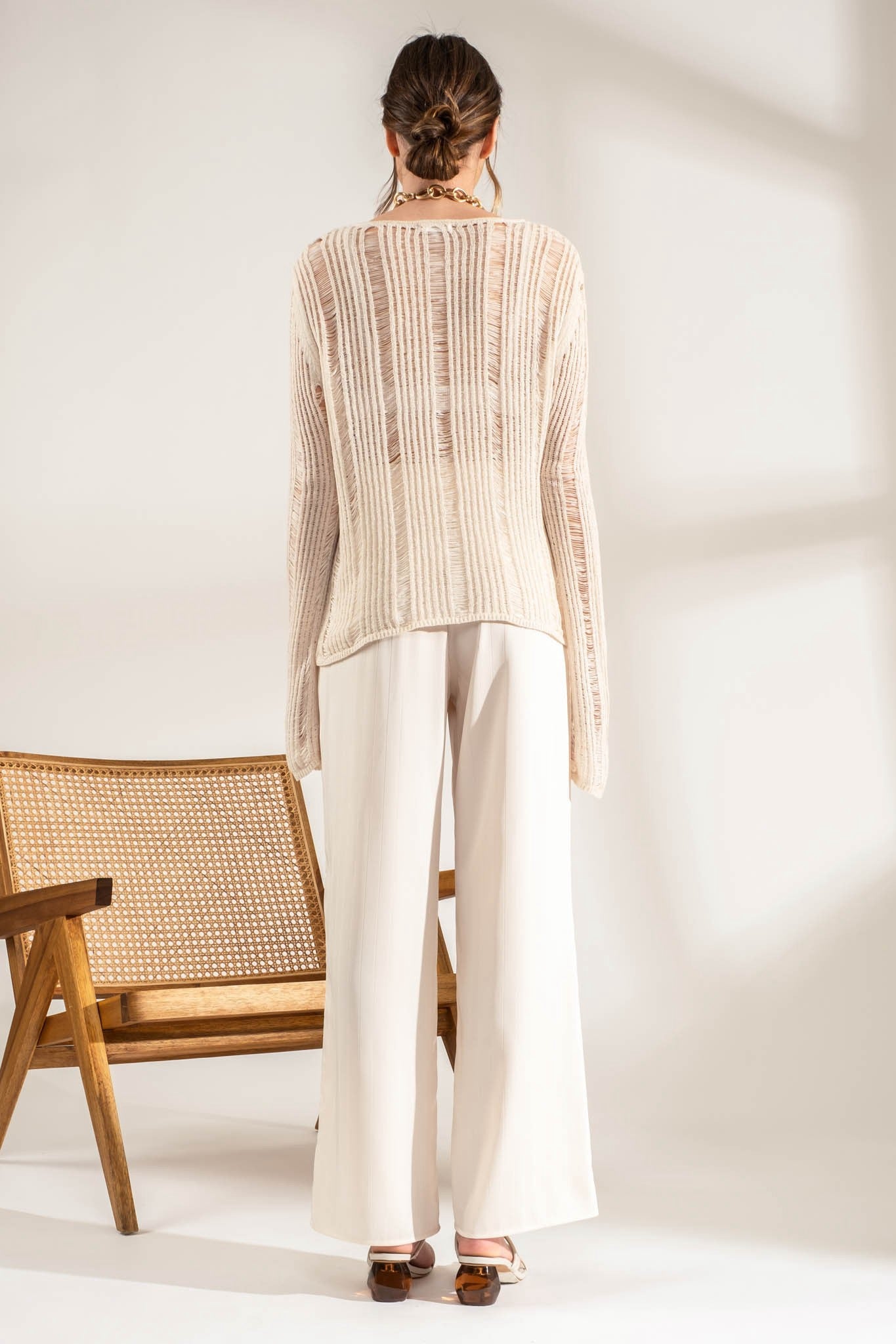 Ladder Knit Lightweight Sweater