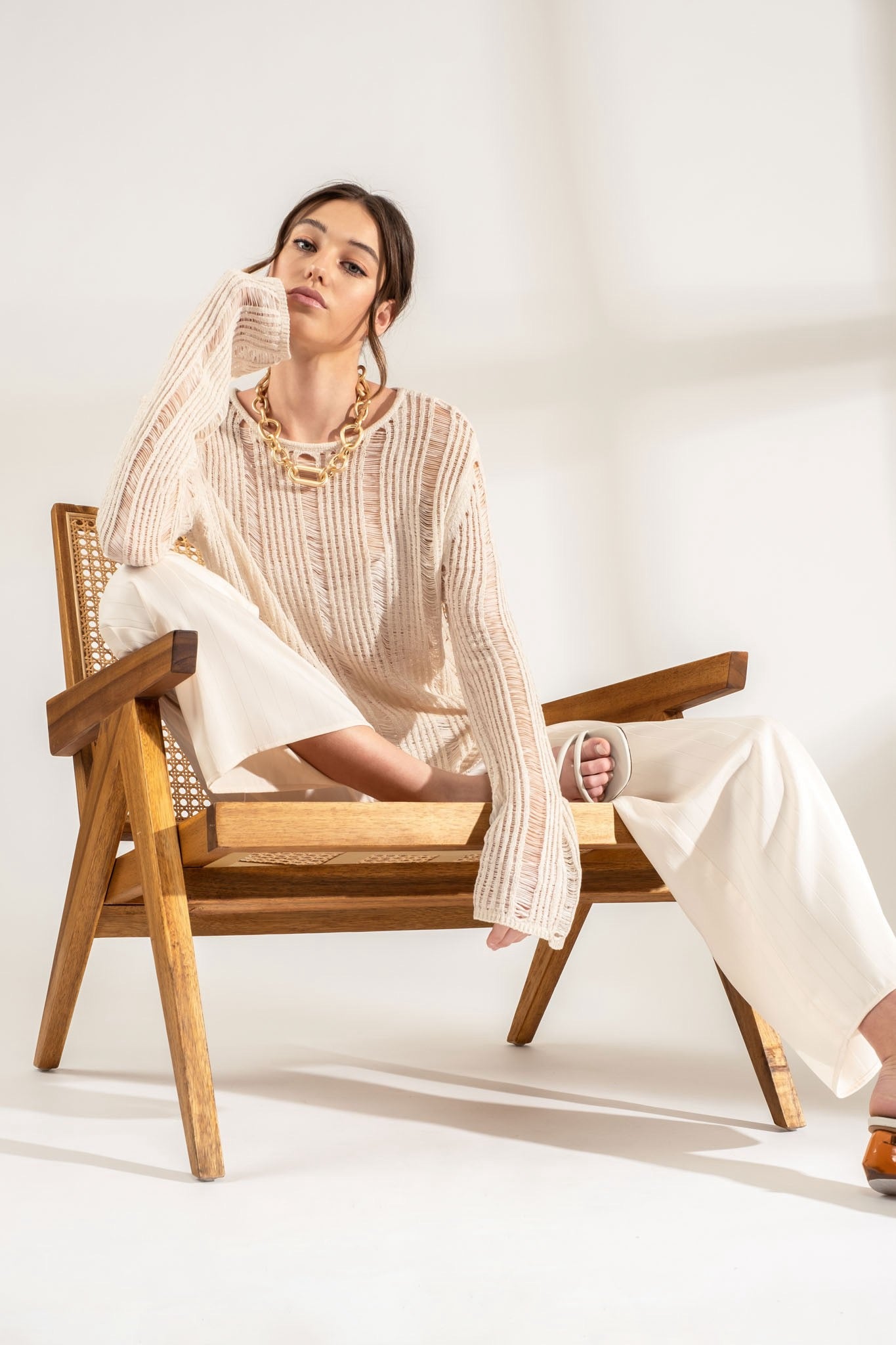 Ladder Knit Lightweight Sweater