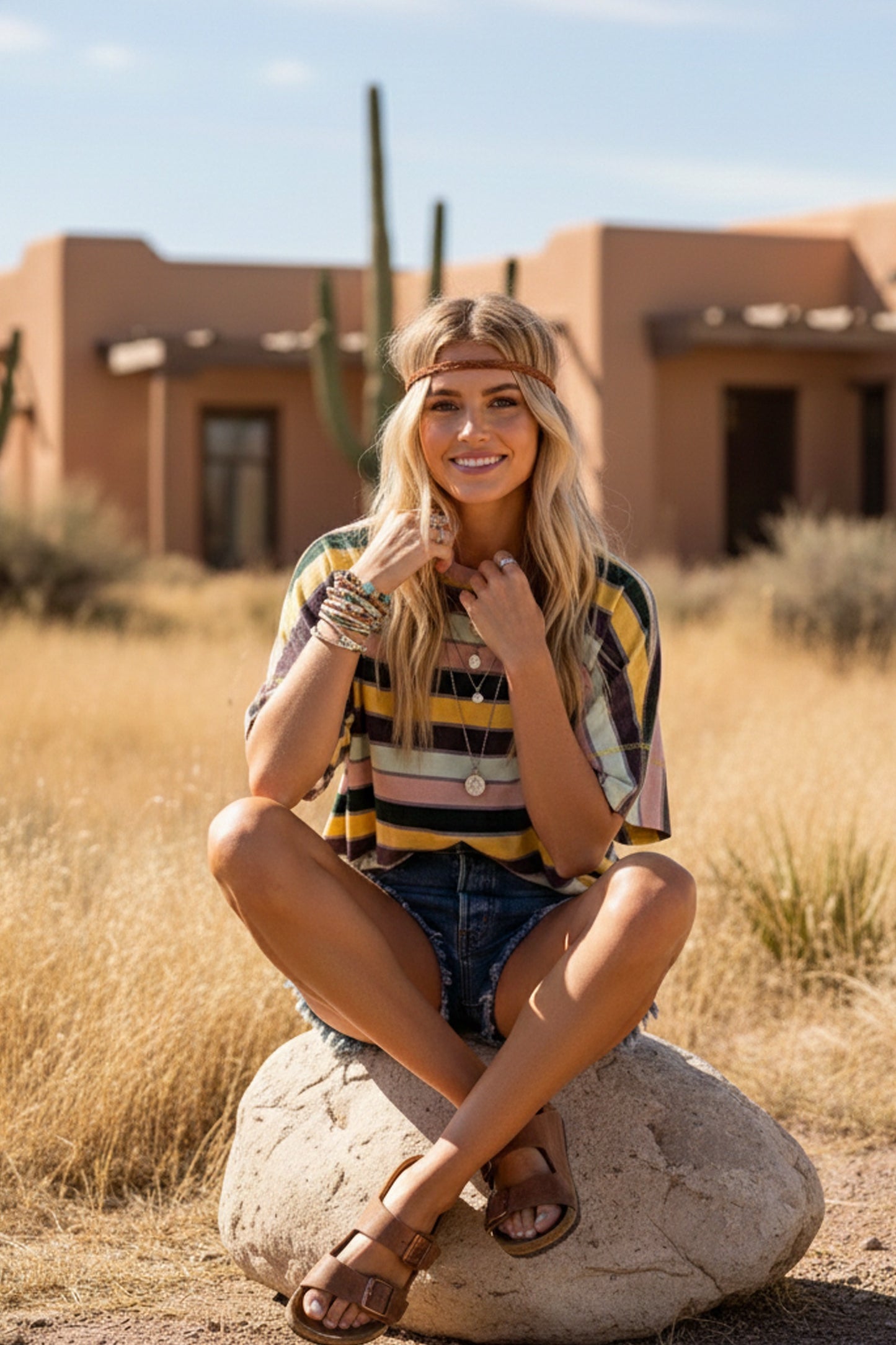 Washed Oversized Striped T shirts