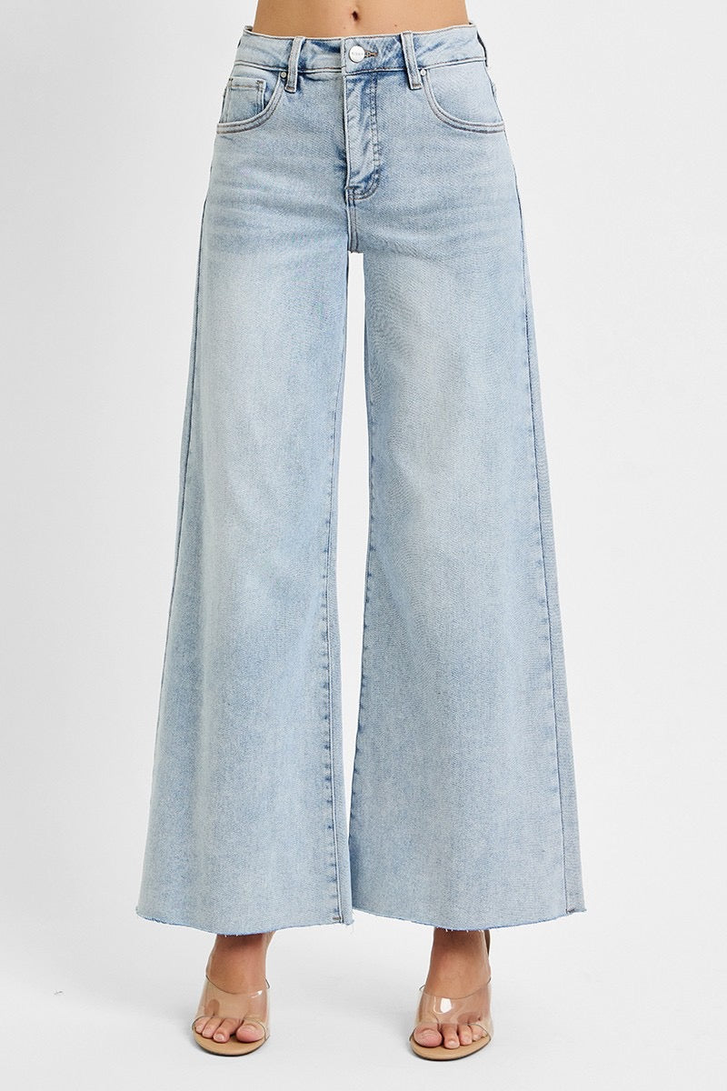 Risen Light Wash Palazzo Denim
