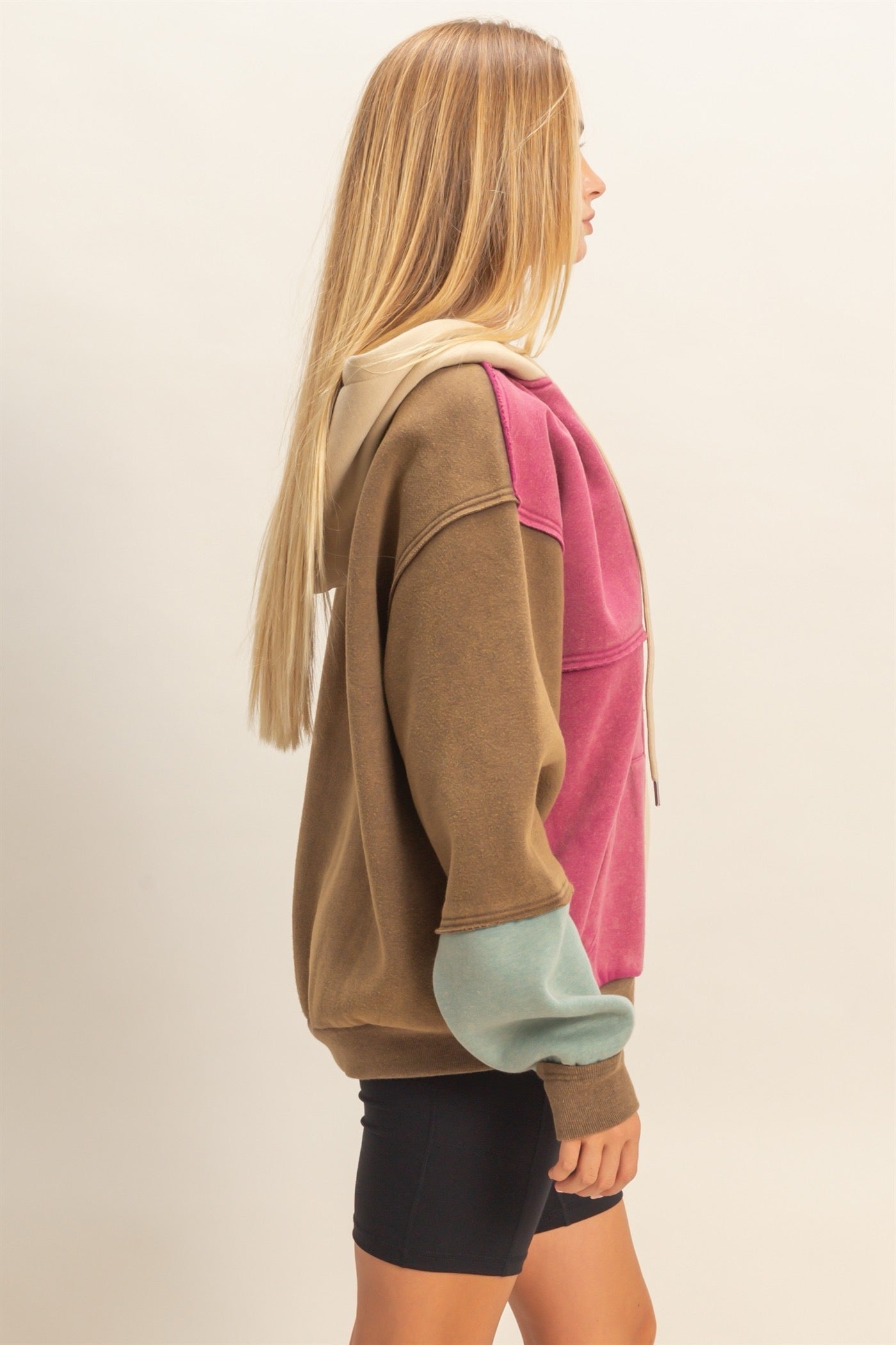 Colorblock Zip Up Sweatshirt