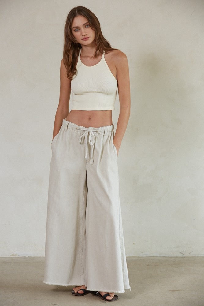 Ribbed Halter Crop Tank