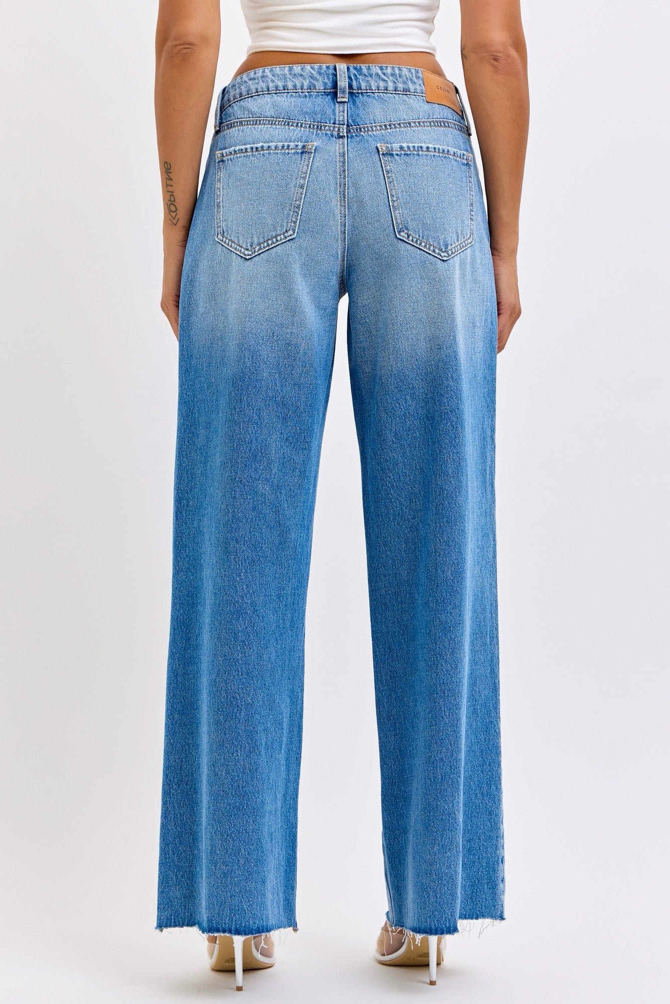 Cello Mid Rise Wide Leg Denim