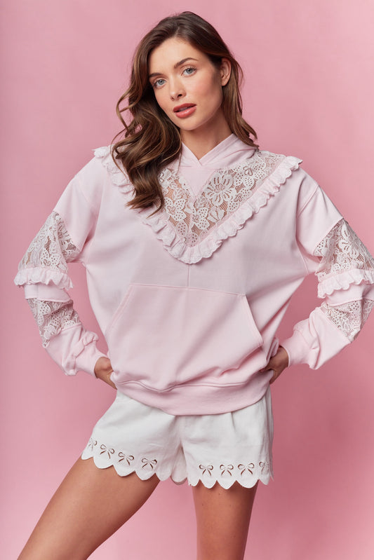 Ruffle and Lace Hoodie