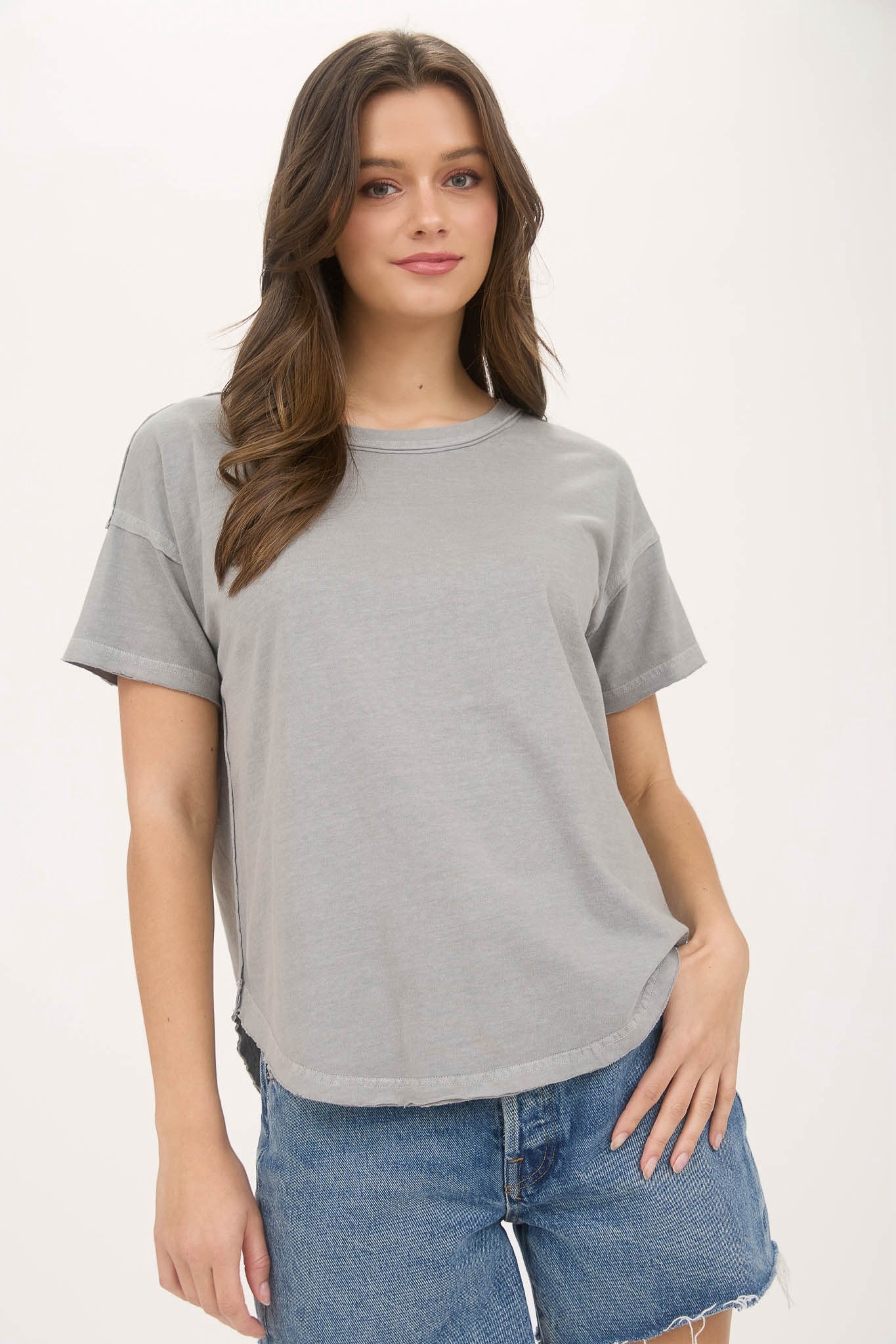 Washed Knit Crew Tee