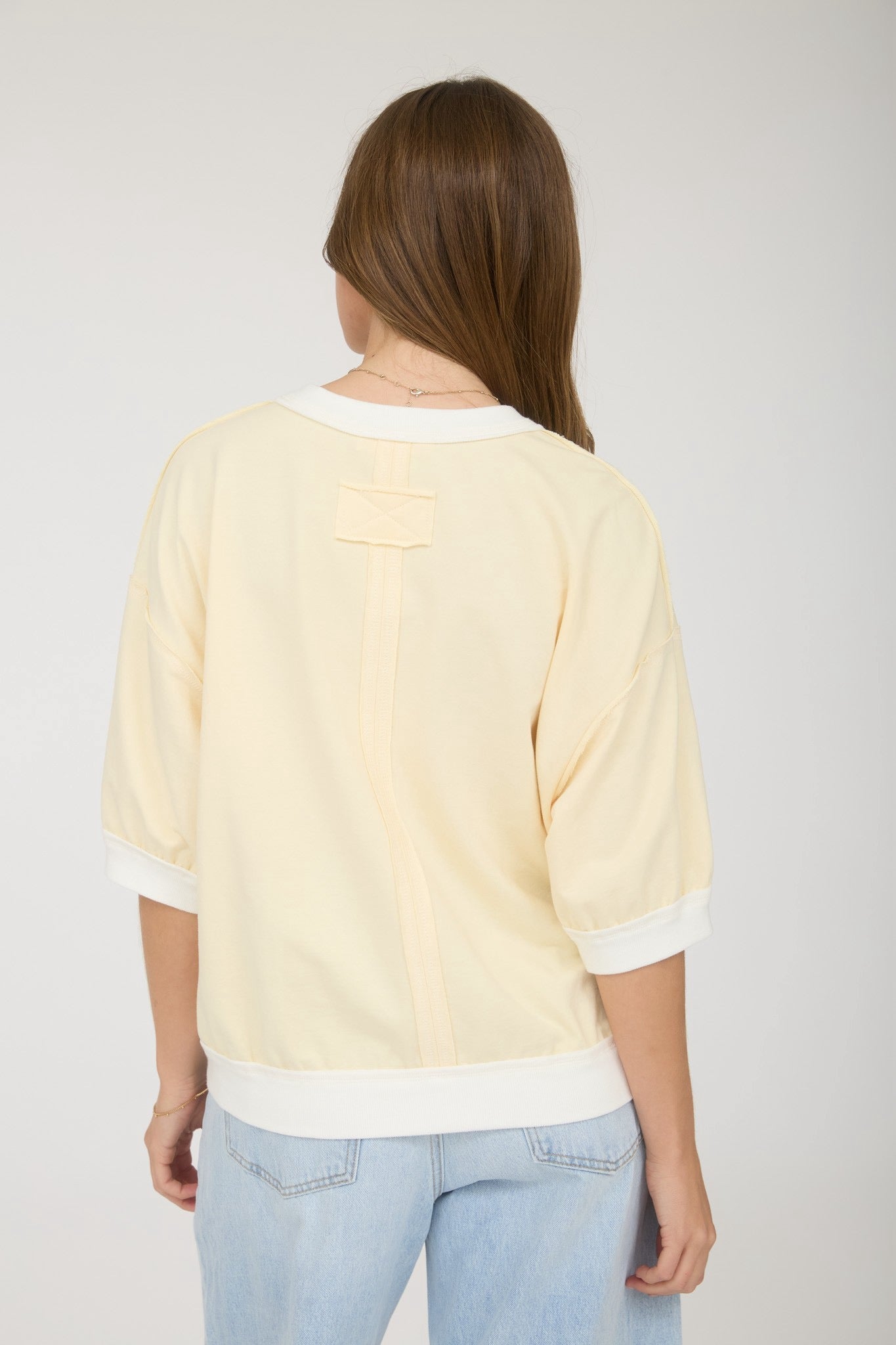 Contrast Band Raglan Top