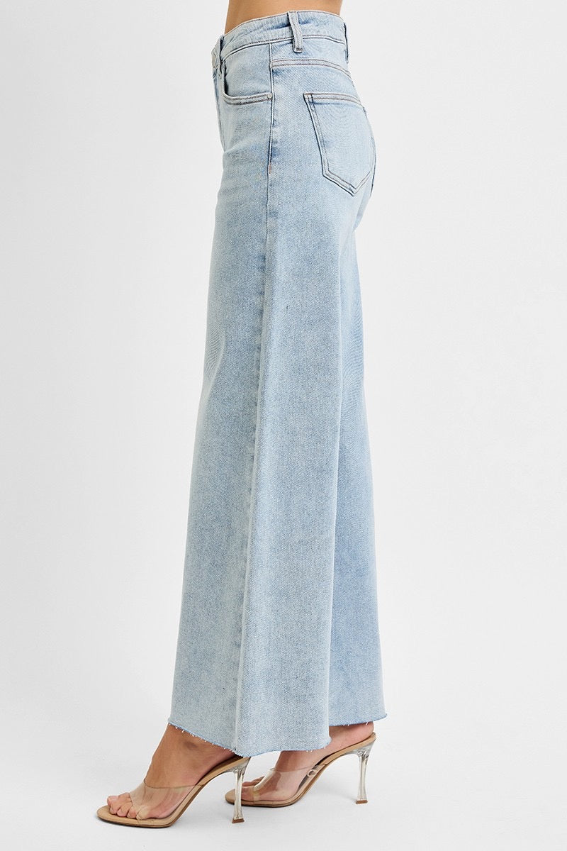Risen Light Wash Palazzo Denim