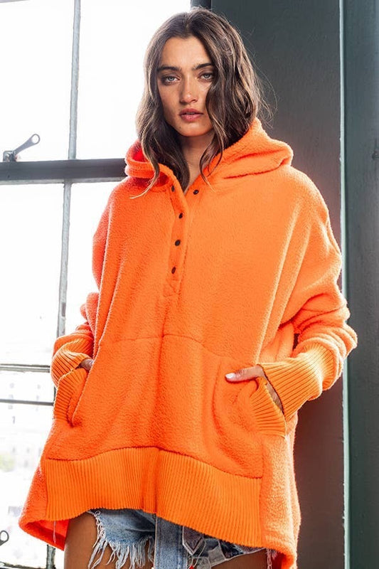 Neon ORange Teddy Pullover
