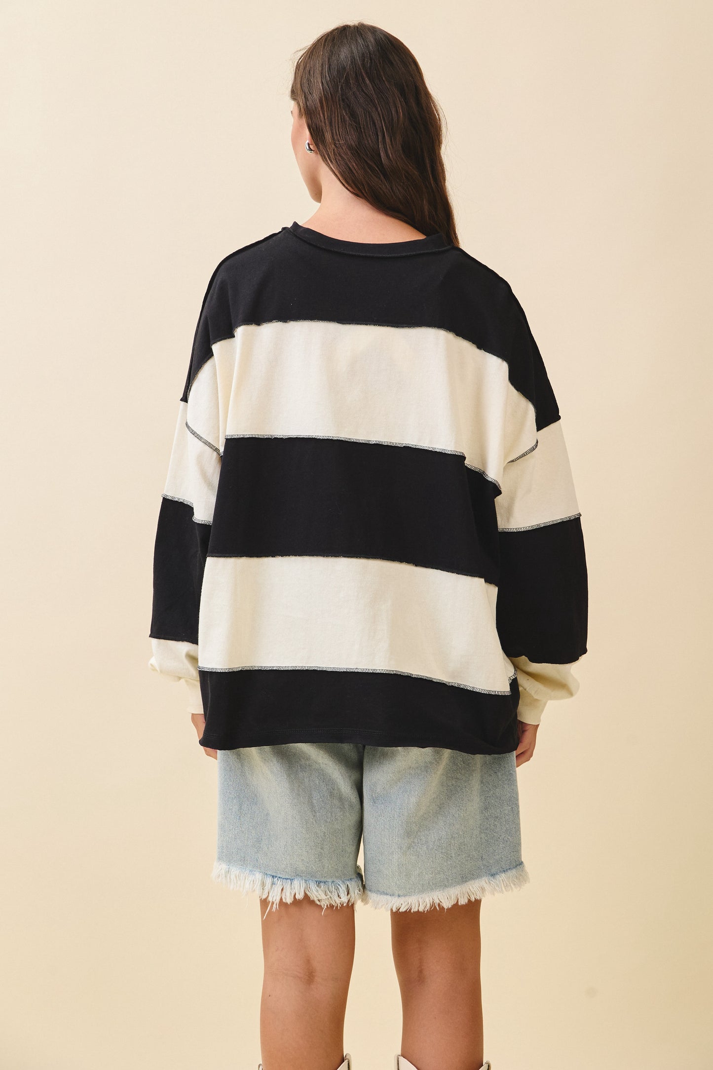 Stripe Long Sleeve Pullover Top