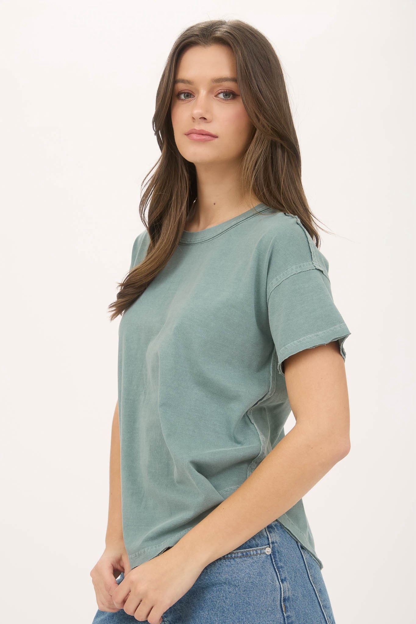 Washed Knit Crew Tee